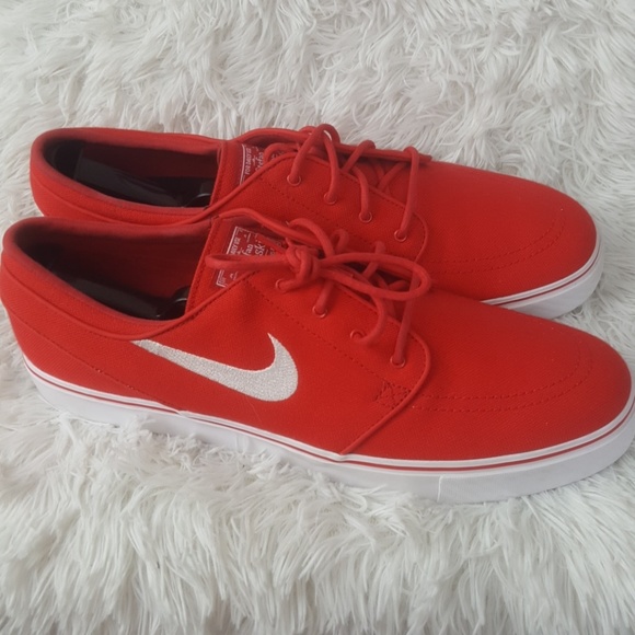 nike sb janoski university red canvas skate shoes